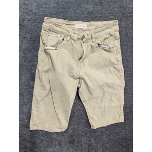 Blind Trust Mens Khaki Tan Denim Shorts Size 32 Stretch Cotton Casual 1263
